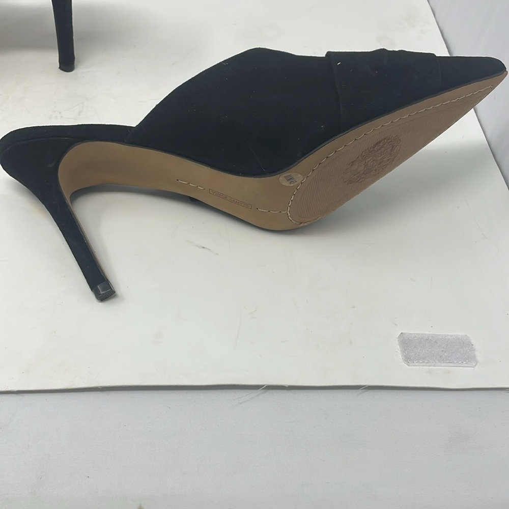 Vince Camuto Black Faux Suede Mule Heels Size 11 - Picture 6 of 13